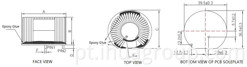 Indutor de enrolamento de bobina de filtragem de toroid Indutor CMC para controle automático ou iluminação verde